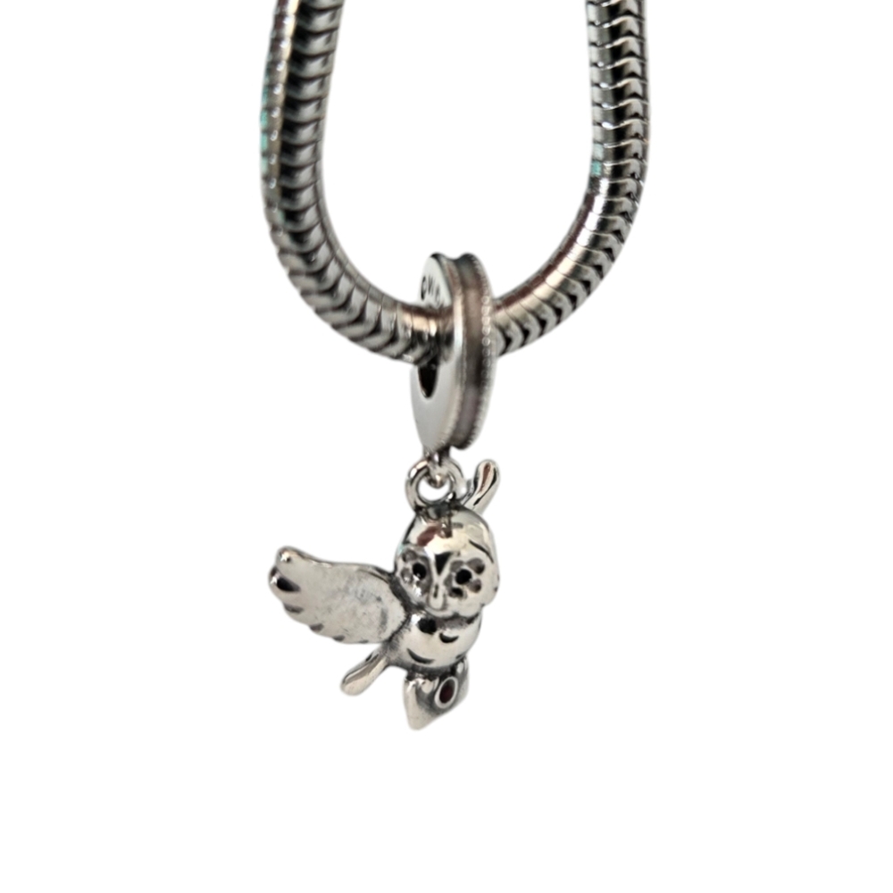 Pandora WB Sterling Silver Harry Potter Hedwig Owl with Letter Bracelet Charm